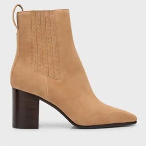 Rag & Bone Women's Tan Astra Square Toe Suede Leather Heeled Chelsea Boots Sz 37